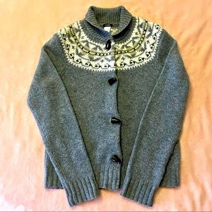 J. Crew Long Sleeve Lambs Wool Button Up Sweater